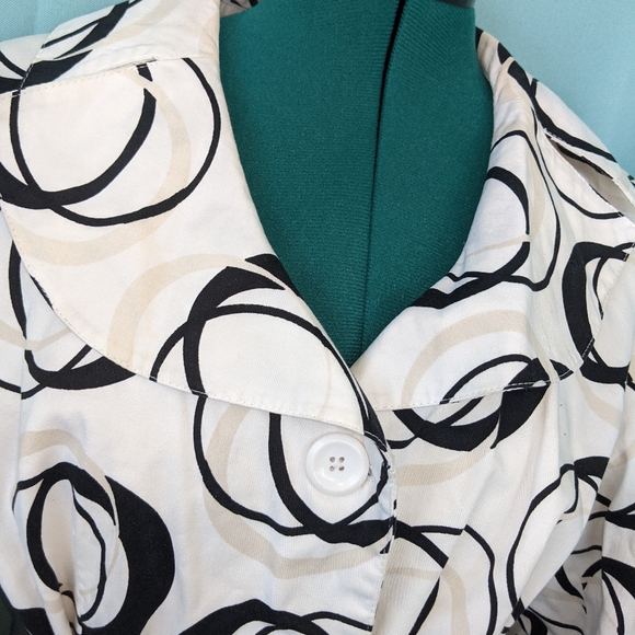 SANDRO Designer Abstract Circle Print Blazer W/ 3 Buttons No Belt Sz L - Picture 3 of 9